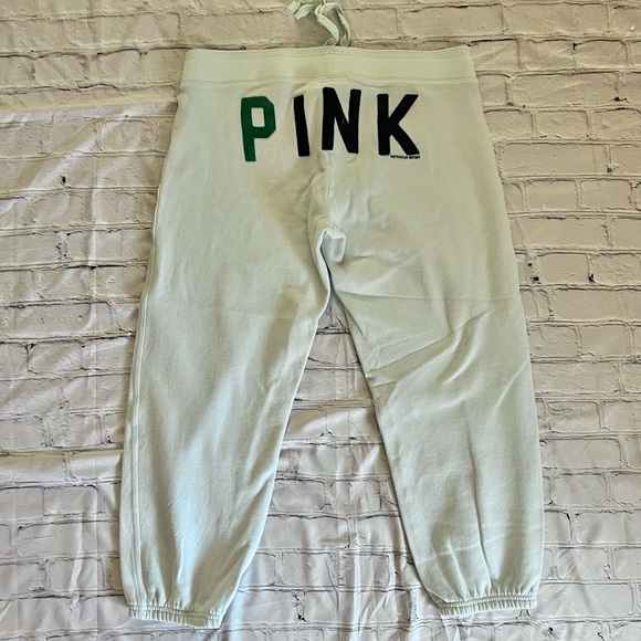 Y2K Vintage PINK Victoria Secret Sweats Joggers Medium 2008 Fuzzy Lettering - Picture 1 of 8